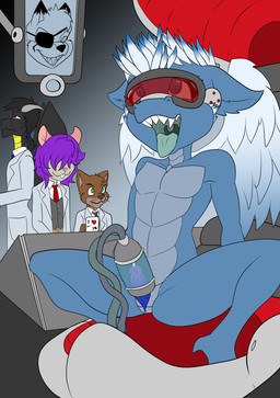animal_genitalia anthro becoming_erect black_body black_scales blue_body blue_eyes blue_penis blue_scales blue_wings brown_body brown_fur catheter coffee_mug eye_patch eyewear feathered_wings feathers fur genital_slit genitals gradient_background green_eyes grey_background grey_body grey_fur group light_wings male medical_instrument mind_control nude open_mouth penetration penis plugsuit questionable_consent red_eyes scales scientific_instrument simple_background solo_focus spread_legs spreading tongue tongue_out urethral urethral_penetration uvula vr_headset white_wings wings yellow_body yellow_scales joykill mythology neon_genesis_evangelion ravynarcadiavalos dragon mythological_creature mythological_scalie scalie archived_source hi_res maleherm_(lore)