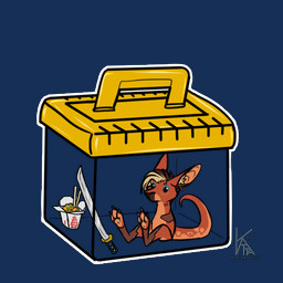 anthro chibi ear_piercing food melee_weapon piercing sitting solo sword tail weapon felisrandomis sango_(taharon) kangaroo macropod mammal marsupial 1:1 alpha_channel