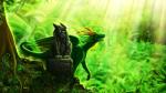 ambiguous_gender detailed_background feral green_body green_scales group horn membrane_(anatomy) membranous_wings scales sculpture solo_focus standing statue tail wings suzidragonlady mythology dragon mythological_creature mythological_scalie scalie 16:9 digital_media_(artwork) green_theme hi_res widescreen