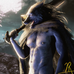 anthro cloak cloak_only clothing fur glowing glowing_eyes longsword male melee_weapon muscular nude open_mouth pecs purple_eyes solo standing sword tasteful_nudity weapon vermilionrenderworks lukas0122_the_best_(modeler) elden_ring fromsoftware blaidd_(elden_ring) canid canine canis mammal wolf 1:1 3d_(artwork) absurd_res digital_media_(artwork) hi_res