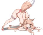 ass_up breasts clothed clothing female jack-o'_pose panties pose solo topless underwear kim_wang_jyang animal_humanoid canid canid_humanoid canine canine_humanoid fox_humanoid humanoid mammal mammal_humanoid absurd_res hi_res