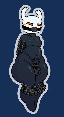 anthro ball_gag bdsm belly big_butt black_chastity_cage butt chain chastity_cage chastity_device collar gag gagged male nub_chastity_cage pubes simple_background solo transparent_background wearing_chastity_cage wearing_chastity_device stockingmiami hollow_knight_(franchise) team_cherry the_knight_(hollow_knight) vessel_(species) 2025 alpha_channel