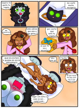 anthro date duo female gift_exchange inappropriate_gift lovers_moment male male/female young riverxa merry_(riverxa) river_(riverxa) canid canine felid feline mammal hi_res