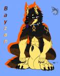 2019 abs animal_genitalia animal_penis anthro balls bayzan bayzan_(artist) big_balls big_claws big_penis big_sheath black_body black_fur blue_eyes brown_body brown_fur calm canid canine canine_genitalia canine_penis canis claws collar crouching digital_media_(artwork) dog_tags domestic_dog eyewear facial_hair feet fox fur genitals german_shepherd glasses goatee green_eyes grey_penis herding_dog heterochromia hi_res huge_balls huge_penis huge_sheath hybrid hyper hyper_balls hyper_genitalia hyper_penis hyper_sheath large_sheath leg_markings looking_at_viewer male mammal markings mythological_canine mythological_creature mythology pastoral_dog penis purple_gums purple_tongue sheath sitting smile smirk socks_(marking) solo tag_(disambiguation) tan_body tan_fur toes tongue tongue_out were werecanid werecanine weredog werefox werewolf wolf wolfdog yellow_body yellow_fur