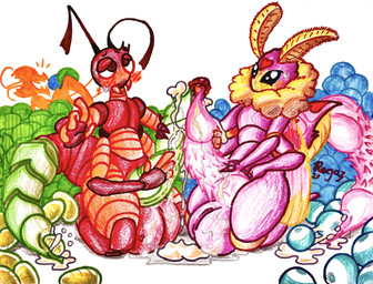 4_arms antennae_(anatomy) anthro arthropod_abdomen arthropod_abdomen_genitalia arthropod_abdomen_penis balls big_balls big_penis bodily_fluids cum duo duo_focus egg ejaculation fluffy_antennae frottage genital_fluids genitals green_penis group heart_symbol horn huge_balls huge_penis hyper hyper_balls hyper_genitalia hyper_penis male male/male multi_arm multi_limb neck_tuft orgasm oviposition ovipositor ovipositor_penis penile penis penises_touching pink_body pink_penis red_body ridged_penis segmented_body sex sharp_teeth silhouette silhouette_background silhouetted_body simultaneous_orgasms smile spiked_penis spikes spikes_(anatomy) sweat teeth trio tuft wings pervnamedregazz adonis_(blackburne) faulted_mantis_(regazz) vermillion_(equinox) ant arthropod hymenopteran insect lepidopteran mantis moth absurd_res hi_res traditional_media_(artwork)