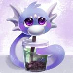 1:1 2018 ambiguous_gender beverage bubble_tea container cup digital_media_(artwork) digital_painting_(artwork) dragon dratini drinking generation_1_pokemon looking_at_viewer mythological_creature mythological_scalie mythology nintendo pokemon pokemon_(species) scalie serpentine solo tsaoshin