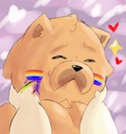 ambiguous_gender anthro duo hand_on_head heart_symbol lgbt_pride male male/ambiguous muscular muscular_male pride_color_flag pride_colors slightly_chubby slightly_chubby_male smile ugly-rat15508 dogs_in_space netflix jerry_(dogs_in_space) loaf_(dogs_in_space) bulldog canid canine canis chow_chow domestic_dog mammal mastiff molosser spitz