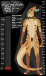 abs anthro balls banjo_(kihu) barefoot belly belt biped black_nipples black_penis blue_nose chart collar english_text feet flaccid foreskin genitals growth_drive height_chart humanoid_genitalia humanoid_penis imperial_unit information kangaroo kihu looking_at_viewer macropod male mammal marsupial measurements meter muscular muscular_anthro muscular_male nipples number orange_balls pecs penis simple_background solo text unit vein veiny_penis yellow_eyes