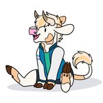 anthro biped bottomwear brown_hooves clothed clothing fully_clothed hooves jacket lgbt_pride open_mouth pants pink_nose pink_tongue pride_colors simple_background sitting solo tongue topwear transgender_pride_colors white_background goldiescales anthony_(goldiescales) bovid bovine cattle mammal 1:1 2019 trans_(lore) trans_man_(lore)