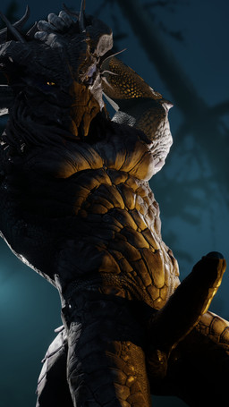 abs anthro arms_above_head aroused balls bedroom_eyes big_penis black_body black_scales blue_eyeshadow blue_glans cheek_frill cheek_spikes chin_spikes claws dutch_angle erection eyeshadow facial_spikes finger_claws foreskin genitals glans grin grinning_at_viewer hands_behind_head horn humanoid_genitalia humanoid_penis looking_at_viewer makeup male membrane_(anatomy) mouth_closed muscular muscular_anthro muscular_male narrowed_eyes nude_anthro nude_male orange_sclera partially_retracted_foreskin pecs penis plant presenting presenting_balls presenting_penis pseudo_hair pupils raised_arms ridged_penis scales seducing_viewer seductive slit_pupils smile smiling_at_viewer solo spikes spikes_(anatomy) spread_legs spreading standing tail tail_ridge tentacle_hair tentacles thick_thighs tree raik_arglack baldur's_gate baldur's_gate_3 dungeons_and_dragons hasbro larian_studios wizards_of_the_coast rhakaar_keldecedor_(raik_arglack) dragonborn_(dnd) scalie 2025 3d_(artwork) 4k 9:16 absurd_res blender_(artwork) digital_media_(artwork) hi_res portrait three-quarter_portrait