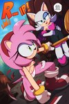 clothed clothing duo embarrassed female hammer panties print_clothing print_panties print_underwear surprise tools topless torn_clothing underwear wardrobe_malfunction euf-dreamer sega sonic_the_hedgehog_(series) amy_rose rouge_the_bat hi_res