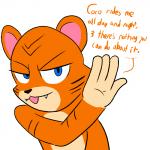 half-closed_eyes male narrowed_eyes simple_background smile smug solo darkajugin activision crash_bandicoot_(series) pura_(crash_bandicoot) felid feline mammal pantherine tiger 1:1