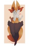 ambiguous_gender anthro heart_symbol huge_ears inner_ear_fluff red_eyes simple_background solo stick tail thick_thighs tuft sarifairy nintendo pokemon braixen generation_6_pokemon pokemon_(species) hi_res