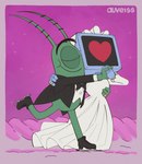 antennae_(anatomy) anthro arm_around_partner arm_around_shoulders arm_around_waist black_bow_tie black_clothing black_eyebrows black_footwear black_screen black_shoes black_topwear black_vest blue_hands blue_head border bow_tie cake closed_smile clothed clothed_anthro clothed_female clothed_humanoid clothed_male clothing corrugated_arms corrugation crt dancing dessert digit_ring dress duo eyebrows eyelashes eyes_closed female female_humanoid finger_ring food footwear for_a_head front_view frosting green_body green_eyelashes grey_body hand_holding happy heart_symbol husband husband_and_wife ice_skates ice_skating jewelry looking_at_another machine male male/female male_anthro married_couple metal micro mouth_closed naturally_censored on_cake pantsless pantsless_anthro pantsless_male pink_border pink_frosting pink_text plantigrade purple_background raised_heel red_heart ring same_size screen screen_face simple_background smile sparkles suit text three-quarter_view topwear vest wedding_dress wedding_ring wedding_veil white_clothing white_dress white_topwear white_veil white_vest wife yellow_ring auveiss nickelodeon plankton:_the_movie spongebob_squarepants spongebob_squarepants_(series) karen_plankton sheldon_j._plankton arthropod copepod crustacean humanoid marine maxillopod object_head plankton_(species) robot screen_head 2025 artist_name colored digital_drawing_(artwork) digital_media_(artwork) english_description flat_colors full-length_portrait hi_res pictographics portrait signature