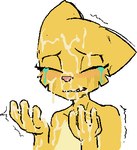 anthro bodily_fluids crying cum cum_everywhere cum_in_mouth cum_in_nose cum_inside cum_on_body cum_on_face cum_on_hand eyes_closed female fur genital_fluids messy nude sad shaking shivering simple_background solo tears yellow_body yellow_fur general_proton bethesda_game_studios microsoft prequel_adventure the_elder_scrolls katia_managan felid feline khajiit mammal 2025 bust_portrait digital_media_(artwork) low_res portrait