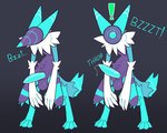 anthro balls big_penis black_balls black_body black_fur blue_body blue_fur blue_penis bodily_fluids digitigrade erection exclamation_point faceless fur genital_fluids genitals glistening glistening_genitalia glistening_penis long_arms looking_at_viewer male neck_tuft onomatopoeia penis precum precum_string solo sound_effects tapering_penis text throbbing tuft white_body white_fur roonefox deltarune undertale_(series) darkner werewerewire absurd_res hi_res