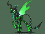 2014 changeling fangs friendship_is_magic green_eyes green_hair hair holes machine mechanical my_little_pony plain_background queen_chrysalis_(mlp) robot slit_pupils standing underpable wings
Rating: Safe
Score: 10
User: 2DUK
Date: April 14, 2014