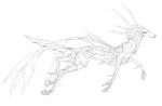 feathers feral simple_background solo spikes spikes_(anatomy) spurs spurs_(anatomy) tuft white_background nukerooster feonix line_art monochrome sketch