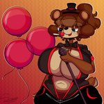 anthro balloon belly big_breasts black_clothing bow_tie breast_squish breasts brown_body candy clothed clothing dessert electronics erect_nipples female feral food fur hair half_naked hat headgear headwear huge_breasts inflatable lollipop lollipop_in_mouth machine microphone navel nipples panties partially_clothed pizza red_clothing silly_face simple_background solo squish tongue tongue_out underwear suwodirector five_nights_at_freddy's five_nights_at_freddy's_2 scottgames freddy_(fnaf) plush_freddy_(fnaf) toy_freddy_(fnaf) animal_humanoid animatronic bear humanoid mammal mammal_humanoid robot ursid_humanoid 1:1 digital_media_(artwork) hi_res