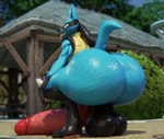 anthro balls big_balls big_butt big_penis butt genitals hand_spike huge_balls huge_butt huge_penis hyper hyper_butt hyper_genitalia hyper_penis looking_back male penis solo spikes spikes_(anatomy) tail tongue tongue_out maximumuwu nintendo pokemon generation_4_pokemon lucario pokemon_(species) 3d_(artwork) absurd_res digital_media_(artwork) hi_res