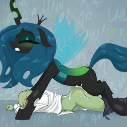 abdominal_bulge anal anal_orgasm anal_penetration bestiality bodily_fluids bottomwear bottomwear_down clenched_teeth clothed clothing contact_onomatopoeia cum cum_in_ass cum_inside cum_while_penetrated duo ejaculation eyes_closed feral feral_on_top feral_penetrating feral_penetrating_human feral_penetrating_male from_behind_position genital_fluids green_body green_skin gynomorph gynomorph/male gynomorph_feral gynomorph_on_top gynomorph_penetrating gynomorph_penetrating_human gynomorph_penetrating_male hands-free heart_symbol human_on_bottom human_on_feral human_penetrated impact_onomatopoeia intersex intersex/male intersex_feral intersex_on_top intersex_penetrating intersex_penetrating_male interspecies lying male male_human male_on_bottom male_on_feral male_penetrated on_bottom on_front on_top onomatopoeia orgasm pants pants_down partially_clothed penetration penile penile_penetration penis_in_ass plap quadruped sex shirt sound_effects teeth text topwear white_clothing white_shirt white_topwear t72b friendship_is_magic hasbro my_little_pony anon queen_chrysalis_(mlp) changeling_(mlp) human mammal 1:1 2025 absurd_res hi_res
