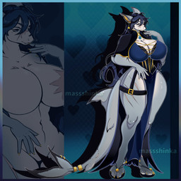 anthro big_breasts breasts clothed clothing corset dark ear_piercing female furgonomic_piercing furgonomics huge_breasts huge_hips huge_thighs lingerie muscular non-mammal_breasts non-mammal_ears non-mammal_hair piercing pirate scar slim small_waist tail tail_piercing tall thick_thighs topwear wide_hips massshinka fan_character aquatic fish shark 1:1 absurd_res hi_res trans_(lore) trans_woman_(lore)