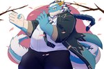 anthro belly blue_body cherry_blossom facial_hair fighting_pose flower horn male mature_male necktie overweight plant pose prunus_(flower) solo tail littleradesu chinese_zodiac lifewonders mythology new_year_2024 tokyo_afterschool_summoners year_of_the_dragon qinglong_(tas) dragon mythological_creature mythological_scalie scalie 2024 hi_res