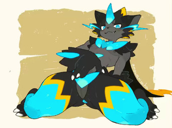 3_toes 4_fingers anthro anus balls big_balls big_penis biped black_body black_fur black_nose black_penis blue_anus blue_body blue_eyes blue_fur blue_glans butt butt_from_the_front cheek_tuft claws cute_fangs erection facial_tuft fangs feet finger_claws fingers foreskin fur genitals glans glistening glistening_balls glistening_genitalia glistening_penis grey_balls grey_body grey_fur grey_nipples grey_penis hammerspace hammerspace_penis huge_penis humanoid_genitalia humanoid_penis kneeling leaning leaning_backward looking_at_viewer male male_anthro misleading_thumbnail multicolored_body multicolored_fur multicolored_penis navel nipples nude nude_anthro nude_male open_mouth penis presenting presenting_balls presenting_penis pupils retracted_foreskin saggy_balls slit_pupils smile smirk solo spread_legs spreading teeth thick_thighs toe_claws toes tuft two_tone_penis vein veiny_penis white_claws y_anus yellow_body yellow_fur mawarisaka3 nintendo pokemon felid feline generation_9_pokemon legendary_pokemon mammal mega_evolution mega_zeraora pokemon_(species) 2025 2d_animation animated digital_media_(artwork) frame_by_frame no_sound short_playtime webm