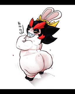 anthro bent_arm big_butt black_boots black_clothing black_eyelids black_footwear black_hair bodily_fluids boots boots_only butt clothing ear_ribbon eyebrows female female_anthro footwear footwear_only grin grinning_at_viewer hair hearts_around_body huge_butt laugh light long_ears looking_at_viewer looking_back looking_back_at_viewer mitten_hands mole_under_eye mostly_nude mostly_nude_anthro mostly_nude_female motion_lines multicolored_body multicolored_hair noseless red_eyebrows red_hair shaking_butt sharp_teeth shoes short_hair simple_background slightly_chubby slightly_chubby_anthro slightly_chubby_female smile smiling_at_viewer solo sweat tan_body tan_inner_ear tan_skin teeth text thick_eyebrows two_tone_body two_tone_hair white_background yellow_eyes yellow_ribbon inspectormcpig mario_bros mario_plus_rabbids_sparks_of_hope nintendo raving_rabbids rayman_(series) ubisoft kanya_(mario_plus_rabbids) lagomorph mammal rabbid 2026 artist_name colored crossover digital_drawing_(artwork) digital_media_(artwork) english_description english_text full-length_portrait hi_res letterbox lighting portrait shaded