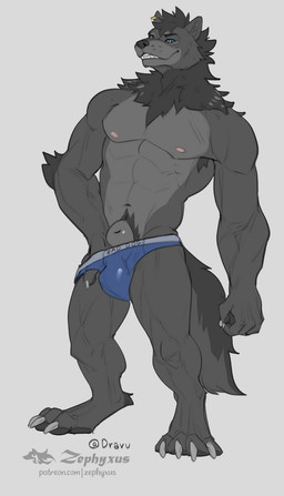 animal_genitalia anthro armpit_hair biped black_body black_fur blue_eyes body_hair claws clothed clothing countershade_fur countershade_torso countershading digitigrade finger_claws fully_sheathed fur genitals grey_body grey_fur grey_sheath happy_trail looking_at_viewer male male_anthro multicolored_body multicolored_fur muscular muscular_anthro muscular_male neck_tuft partially_clothed paws pubes sheath smile smiling_at_viewer solo standing toe_claws tuft underwear underwear_down underwear_only zephyxus dravu canid canine canis mammal wolf 2025 digital_media_(artwork) full-length_portrait portrait