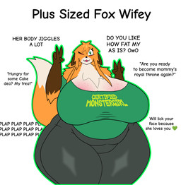 anthro big_breasts blep breasts brown_body brown_fur clothing curvy_figure ears_down female freckled_breasts freckles fur gesture green_eyes hand_gesture huge_breasts hyper hyper_breasts looking_at_viewer orange_body orange_fur overweight pivoted_ears simple_background slightly_chubby solo sound_effects text tongue tongue_out v_sign venus_figure voluptuous white_body white_fur wide_hips agenexxthecat bia_(agenexxthecat) canid canine fox mammal red_fox true_fox english_text hi_res meme