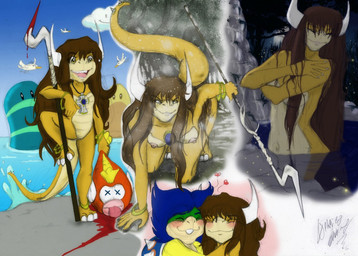 anthro bath bathing blood bodily_fluids breasts brown_hair cloud death detailed_background duo female forest hair heart_symbol hill_with_eyes_(mario) holding_melee_weapon holding_object holding_polearm holding_spear holding_weapon hug hunting jewelry long_hair male melee_weapon nipples non-mammal_breasts non-mammal_nipples nude outside plant polearm sea smile snow solo spear staff tree water waterfall weapon yellow_body yellow_skin nintendarkland mario_bros nintendo koopaling ludwig_von_koopa phoebe_ayuhara_koopa aquatic cheep_cheep dragon_koopa fish goonie koopa scalie 2016 multiple_scenes signature