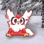 ambiguous_gender cold fur sitting snow solo craoluck nintendo pokemon avian bird delibird generation_2_pokemon pokemon_(species) absurd_res hi_res