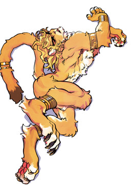 accessory anklet anthro blonde_hair bracelet brown_nose claws dipstick_tail ear_piercing ear_ring eyebrows fur furgonomics furry_specific_accessory hair jewelry long_tail looking_at_viewer male markings muscular muscular_anthro muscular_male nipples nude_anthro nude_male open_mouth pawpads piercing red_pawpads ring ring_piercing simple_background solo tail tail_accessory tail_jewelry tail_markings tail_ring triangle_nose white_background white_markings white_toes yellow_body yellow_eyes yellow_fur serpentyourlord jojo's_bizarre_adventure dio_brando felid lion mammal pantherine 2019 absurd_res digital_drawing_(artwork) digital_media_(artwork) hi_res