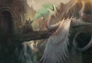 bridge death duo feathered_wings feathers feral lying magic magic_user necromancy on_front open_mouth side_view size_difference spell standing tail water waterfall wings nils_hamm hasbro magic:_the_gathering mythology wizards_of_the_coast dragon feathered_dragon feathered_scalie human mammal mythological_creature mythological_scalie scalie official_art