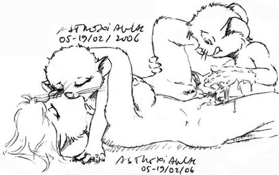 anthro anus bodily_fluids breasts cum eyes_closed female female/female fisting genital_fluids genitals group kissing licking licking_lips male male/female messy nude penetration raised_leg self_lick tongue tongue_out vaginal_fluids vulva young young_anthro asthexiancal alexandra_(david_siegl) frederic_(david_siegl) mammal mouse murid murine rat rodent black_and_white monochrome incest_(lore) mother_(lore) parent_(lore)