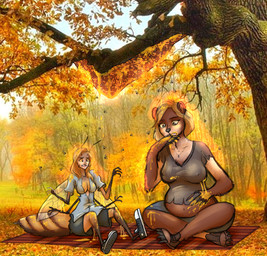 antennae_(anatomy) anthro belly blonde_hair breasts brown_body brown_fur claws cleavage clothed clothing duo female fur hair insect_wings licking multi_arm multi_limb nipple_outline photo_background shirt shrinking size_transformation slightly_chubby stinger tongue tongue_out topwear transformation wings beingobscene arthropod bear bee hymenopteran insect mammal 2017 absurd_res hi_res photography_(artwork)