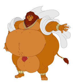 anthro balls belly big_balls big_belly fur genitals hair huge_balls huge_belly jewelry male musclegut muscular muscular_male necklace orange_body orange_fur overweight overweight_male penis red_hair solo reagan700 riercat disney the_lion_king mufasa felid lion mammal pantherine artist_collaboration colored hi_res