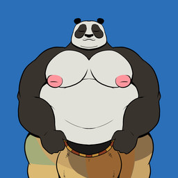 anthro anus belly big_butt big_muscles big_pecs big_penis blue_background bouncing_belly bouncing_butt bouncing_pecs bubble_butt butt clothed clothing erection genitals glans green_eyes huge_pecs huge_penis male moobs muscular nipples nude overweight overweight_anthro overweight_male partially_clothed pecs penis presenting presenting_anus presenting_hindquarters presenting_penis simple_background solo tail turning_around underwear underwear_down undressing donisette dreamworks kung_fu_panda master_po_ping bear giant_panda mammal 1:1 2d_animation animated hi_res