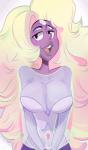 4_eyes big_breasts black_eyes blonde_hair blue_eyes breasts clothed clothing female fusion gem hair multi_eye not_furry open_mouth pink_hair purple_body purple_skin smile solo teeth tongue blushmallet cartoon_network steven_universe rainbow_quartz_(steven_universe) alien alien_humanoid gem_(species) gem_fusion humanoid rainbow_quartz_(gem_species) 2016 hi_res