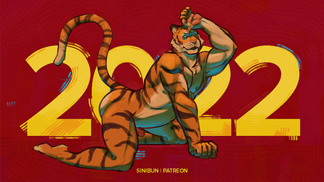 all_fours anthro athletic athletic_anthro athletic_male brown_body brown_fur butt countershade_arms countershade_butt countershade_crotch countershade_face countershade_feet countershade_hands countershade_neck countershade_torso countershading erection feet fur genitals humanoid_genitalia humanoid_penis male male_anthro nude nude_anthro nude_male orange_body orange_fur penis pink_penis solo striped_body striped_fur stripes tail tan_body tan_fur whisker_spots sinibun_95 chinese_zodiac year_of_the_tiger felid mammal pantherine tiger 16:9 2022 widescreen