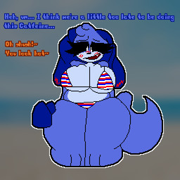 anthro bikini bikini_bottom bikini_top blue_body blue_fur blurred_background blush clothing eyelashes female fur holidays multicolored_body multicolored_fur simple_background smile solo swimwear two-piece_swimsuit chaoticdream 4th_of_july frowning_critters mob_entertainment poppy_playtime smiling_critters dogpressed_(poppy_playtime) canid canine canis domestic_dog mammal 1:1 digital_media_(artwork) pixel_(artwork)