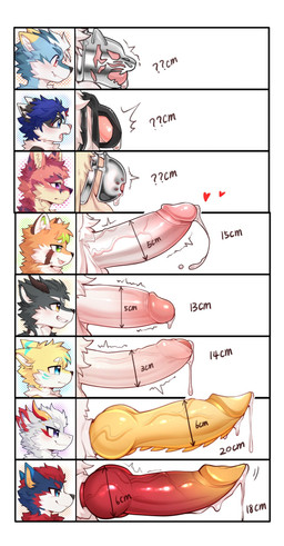anthro balls black_body blue_body blue_hair bodily_fluids chart chastity_cage chastity_device closed_smile cum_strand dripping embarrassed erection foreskin genital_fluids genitals green_eyes grin group hair horn humanoid_genitalia humanoid_penis knot knotted_penis male mouth_closed nub_chastity_cage open_mouth penis penis_chart penis_size_difference precum precum_drip purple_eyes red_body red_hair retracted_foreskin ridged_knotted_penis ridged_penis side_view smile stylized_chastity_cage tears unretracted_foreskin vein veiny_penis wearing_chastity_cage wearing_chastity_device white_body yellow_eyes yellow_penis jeno520573 mythology penis_lineup canid canine canis dragon mammal mythological_creature mythological_scalie scalie wolf hi_res