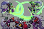 2022 animatronic anthro beam_sword bracelet canid canine canis capcom collar english_text female five_nights_at_freddy's five_nights_at_freddy's:_security_breach green_lightsaber humor jewelry lightsaber machine mama_mj_(artist) mammal mega_man_(series) mega_man_x_(series) melee_weapon open_mouth reploid robot roxanne_wolf scottgames solo star_wars steel_wool_studios teeth text weapon wolf yellow_eyes