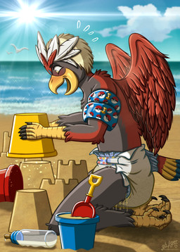 3_toes 5_fingers abdl adult_baby ageplay alphabet_block_print animal_feet anthro arm_floatie armwear avian_feet baby_bottle back_wings beach beachside beak black_claws black_finger_claws black_talons black_toe_claws blue_arm_floatie blue_armwear blue_cere blue_clothing blue_diaper_frill blue_frill blue_tail blue_tail_feathers blue_tail_tips blush blush_lines bodily_fluids bottle bucket cere_(anatomy) claws clear_sky clothed clothing cloud container detailed_background diaper diaper_fetish diaper_use dripping_urine emanata excited eyebrow_through_hair eyebrows fan_tail feather_hair feathered_crest feathered_wings feathers feet finger_claws fingers furgonomic_diaper furgonomics genital_fluids glistening glistening_eyes grey_arms grey_body grey_face grey_feathers grey_legs hair hallux happy head_crest holding_bucket holding_container holding_object humanoid_hands infantilism leaking_diaper light light_beam logo male milk milk_bottle milk_container multicolored_body multicolored_feathers multicolored_tail multicolored_tail_feathers open_beak open_mouth open_smile peeing pokeball pokeball_clothing pokeball_print pokemorph proud pseudo_hair red_arms red_back red_body red_feathered_crest red_feathers red_tail red_tail_feathers red_wings roleplay sand sand_castle sculpture scuted_arms scuted_feet scuted_hands scuted_legs scutes sea seafoam_(water) shadow shovel sky skyscape smile solo sparkles summer sun sunbeam sunlight swollen_diaper tail tail_feathers talon_hands talons tan_feather_hair text toe_claws toes tools translucent translucent_hair unclean_diaper urine urine_drip used_diaper using_diaper water wave wearing_diaper wet_diaper wetting wetting_diaper white_feathered_crest wings yellow_arms yellow_beak yellow_eyes yellow_feet yellow_hands yellow_legs yellow_tail yellow_tail_feathers goodboyliger nintendo pokemon fan_character nado_soarian accipitrid accipitriform avian bird braviary eagle generation_5_pokemon pokemon_(species) absurd_res artist_logo artist_name colored digital_drawing_(artwork) digital_media_(artwork) hi_res huge_filesize