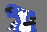 abs anthro balls big_balls big_muscles big_penis blue_body blue_fur blue_hair flexing flexing_bicep fur genitals growth hair huge_balls huge_muscles huge_penis hyper hyper_muscle_growth hyper_muscles male muscle_growth muscular pecs penis purple_eyes smile solo thick_thighs uneven_growth inflamusgrow muro_(character) felid feline lynx mammal 2021 digital_media_(artwork) hi_res