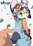 anthro clothed clothing eyewear gloves goggles handwear hat headgear headwear leaf male simple_background solo white_background ping_koon cygames world_flipper lou_(world_flipper) canid canine mammal hi_res