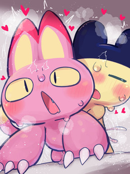 all_fours ambiguous_penetration anthro biped blush blush_stickers bodily_fluids chibi constricted_pupils cum cum_drip cum_on_ground cum_splatter cute_fangs dripping duo eyes_closed fangs female female_anthro from_behind_position front_view genital_fluids heart_symbol hearts_around_body hearts_around_head male male_anthro monotone_body multicolored_body open_mouth penetration pink_body plantigrade pupils sex shaking slit_pupils small_pupils standing_doggystyle sweat teeth thrust_lines thrusting tremble_spikes trembling two_tone_body wide_eyed yellow_body badwingm tamagotchi mametchi domestic_cat felid feline felis mammal meowtchi tamagotchi_(species) 2025 3:4 digital_drawing_(artwork) digital_media_(artwork) hi_res shaded soft_shading