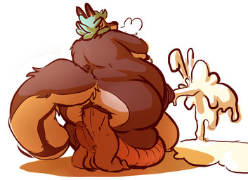 anal anal_vore anthro balls belly big_balls big_belly big_butt big_penis big_tail bodily_fluids breath butt cum cum_puddle duo ejaculation erection excessive_cum excessive_genital_fluids fluffy fluffy_tail genital_fluids genitals hair huge_balls huge_penis hyper hyper_balls hyper_genitalia hyper_penis i_can't_believe_it's_not_feces larger_male male male/male moobs navel nipple_piercing nipple_ring nipples overweight overweight_male penis piercing rear_view ring_piercing size_difference smaller_male tail thick_thighs vore weight_difference joebluefox joe_(joebluefox) canid canine fox mammal murid murine rat rodent