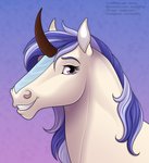 curved_horn female feral gradient_background horn mane simple_background smile solo jenery mythology equid equine mammal mythological_creature mythological_equine unicorn 2020 digital_media_(artwork) hi_res